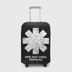 Чехол для чемодана 3D Red Hot Chili Peppers с потертостями на темном фоне