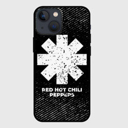 Чехол для iPhone 13 mini Red Hot Chili Peppers с потертостями на темном фоне