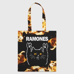 Шоппер 3D Ramones рок кот и огонь