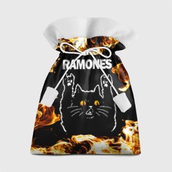 Подарочный 3D мешок Ramones рок кот и огонь