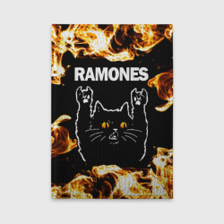 Обложка для автодокументов Ramones рок кот и огонь