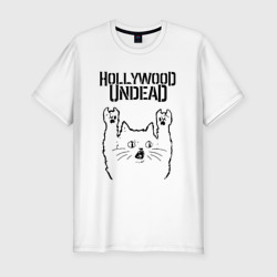 Мужская футболка хлопок Slim Hollywood Undead - rock cat