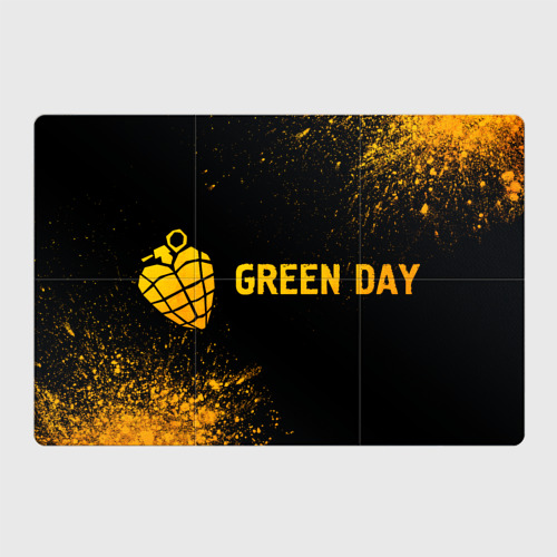 Магнитный плакат 3Х2 Green Day - gold gradient: надпись и символ