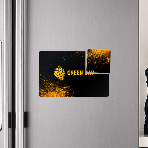 Магнитный плакат 3Х2 Green Day - gold gradient: надпись и символ - фото 4
