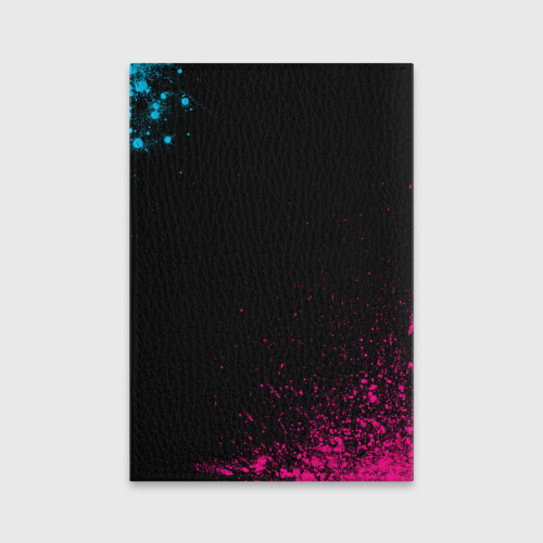 Обложка для паспорта матовая кожа Hollywood Undead - neon gradient - фото 2