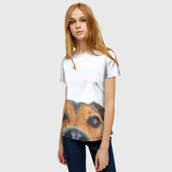 Женская футболка 3D Собачка На белом Фоне - фото 2