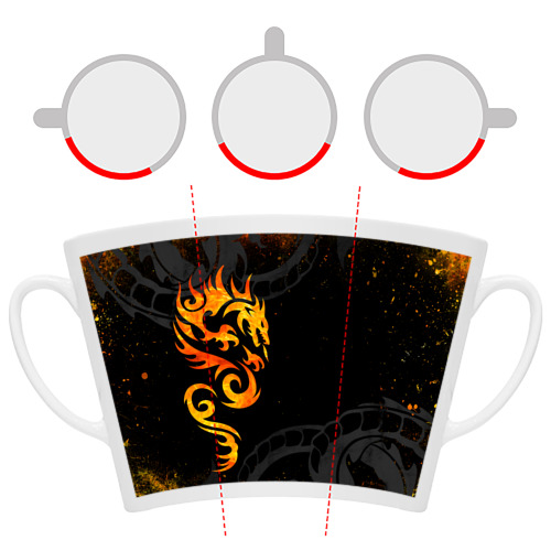 Кружка Латте с принтом Пламенный дракон, фото #6