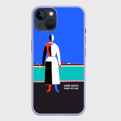 Чехол для iPhone 14 Казимир Малевич - Женщина с граблями