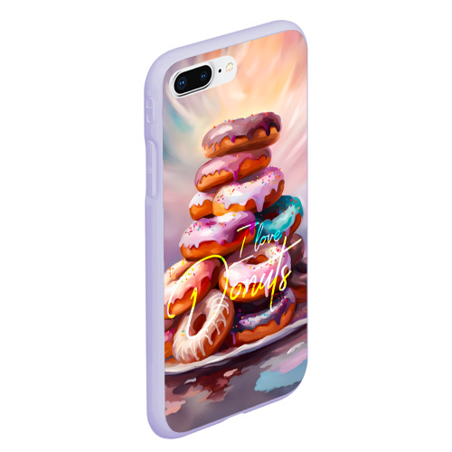 Чехол для iPhone 7Plus/8 Plus матовый с принтом Я люблю пончики, вид сбоку #3