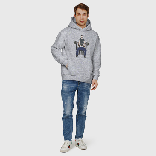 Мужское худи Oversize хлопок Just Do It, CJ!, цвет меланж - фото 6