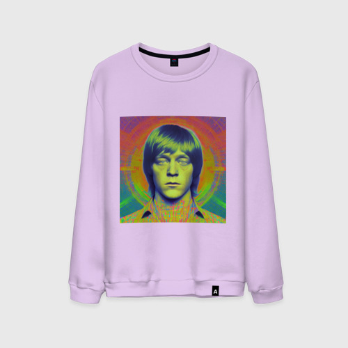 Мужской свитшот хлопок Brian Jones Digital Glitch Art, цвет лаванда