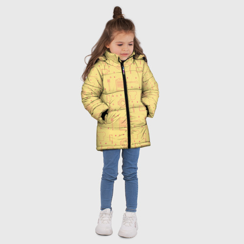 Зимняя куртка для девочек 3D с принтом Поварёнок, вид сбоку #3