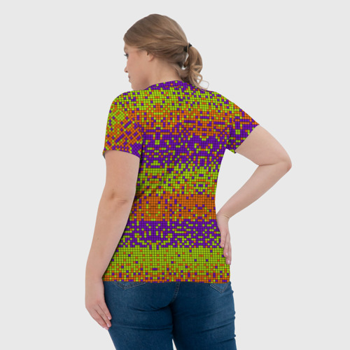 Женская футболка 3D с принтом Magic pixel, вид сзади #2