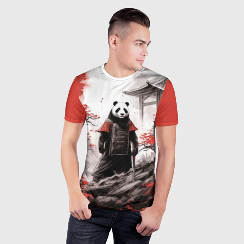 Мужская футболка 3D Slim Panda samurai, цвет 3D печать - фото 3