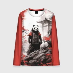 Мужской лонгслив 3D Panda samurai