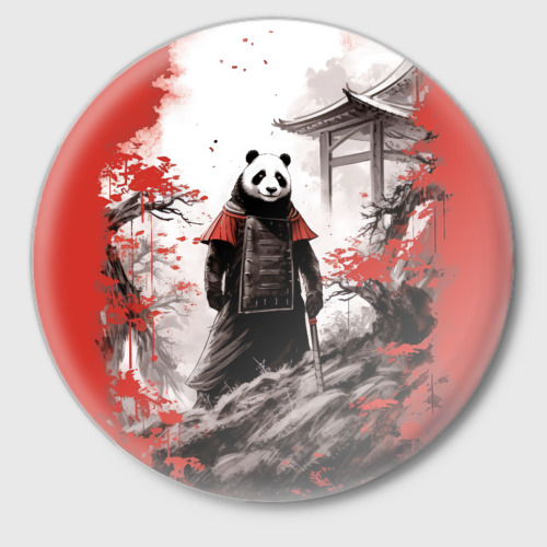 Значок Panda samurai, цвет белый