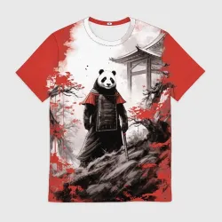 Мужская футболка 3D Panda samurai