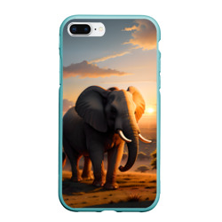 Чехол для iPhone 7Plus/8 Plus матовый Африканский слон в саванне