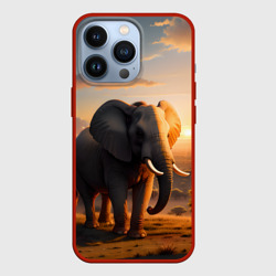Чехол для iPhone 13 Pro Африканский слон в саванне