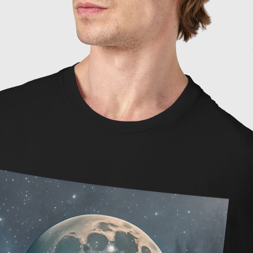 Мужская футболка хлопок Астронавт в джакузи - нейросеть, цвет черный - фото 6