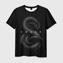 Мужская футболка 3D Чёрная змея