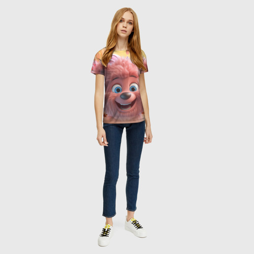 Женская футболка 3D Веселый медвежонок, цвет 3D печать - фото 5