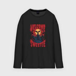 Женский лонгслив oversize хлопок Welcome sweetie