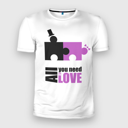 Мужская футболка 3D Slim Пазлы любви, цвет 3D печать