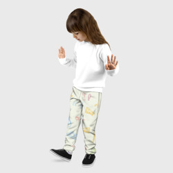 Детские брюки 3D Школьные принадлежности на бежевом фоне - фото 2