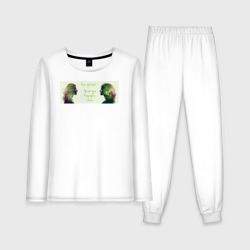Женская пижама с лонгсливом хлопок Ешь зелень Природа внутри тебя
