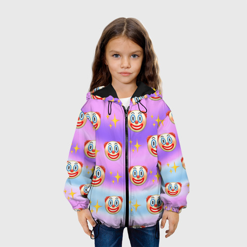 Детская куртка 3D с принтом Узор с Клоунами, вид сбоку #3