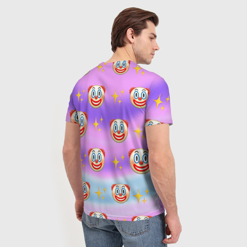 Мужская футболка 3D с принтом Узор с Клоунами, вид сзади #2