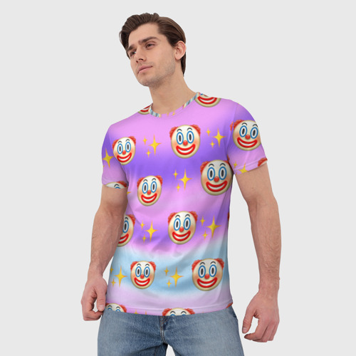 Мужская футболка 3D с принтом Узор с Клоунами, фото на моделе #1
