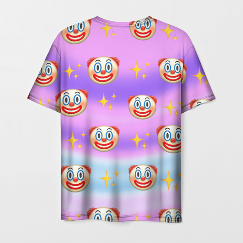 Мужская футболка 3D с принтом Узор с Клоунами, вид сзади #1