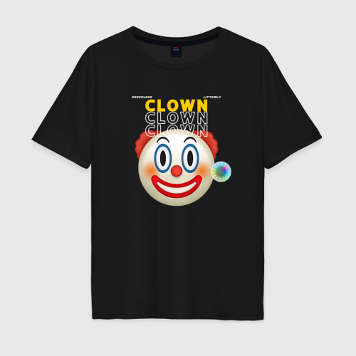 Мужская футболка хлопок Oversize Litterly Clown, цвет черный