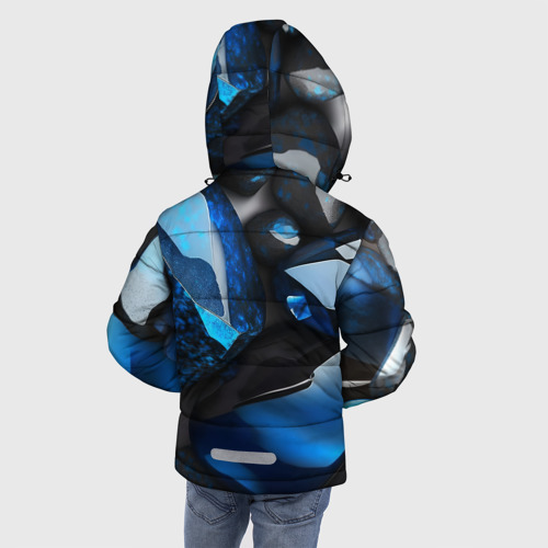 Зимняя куртка для мальчиков 3D с принтом Красивые камни текстура - нейросеть, вид сзади #2