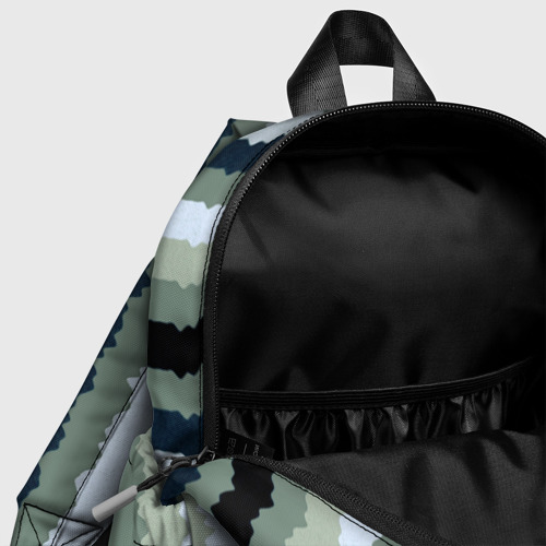 Детский рюкзак 3D с принтом Широкие полосы тёмно-зелёный, фото #4