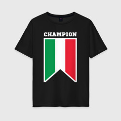 Женская футболка хлопок Oversize Италия чемпион