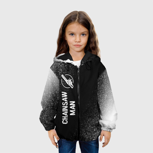 Детская куртка 3D Chainsaw Man glitch на темном фоне: по-вертикали, цвет черный - фото 4