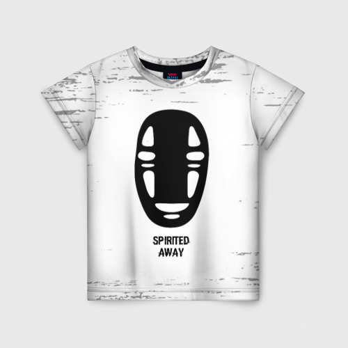 Детская футболка 3D с принтом Spirited Away glitch на светлом фоне, вид спереди #2