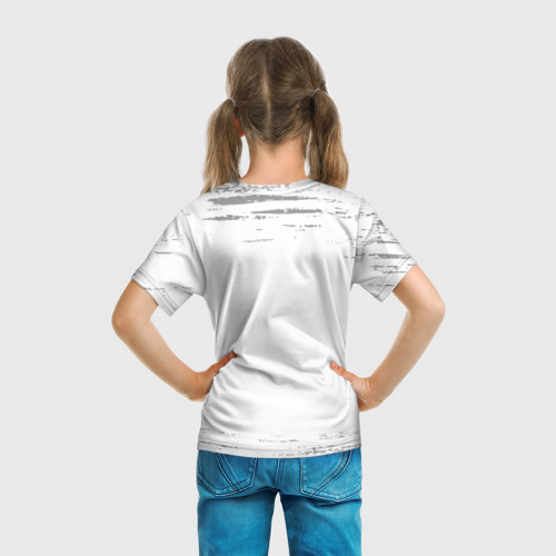 Детская футболка 3D с принтом Spirited Away glitch на светлом фоне, вид сзади #2