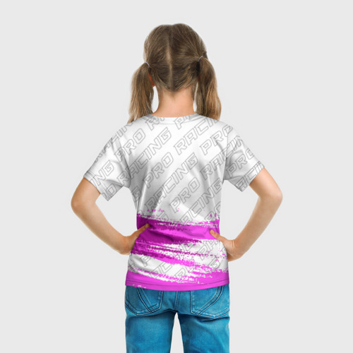 Детская футболка 3D с принтом UAZ pro racing: символ сверху, вид сзади #2