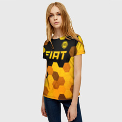 Женская футболка 3D Fiat - gold gradient: символ сверху - фото 2