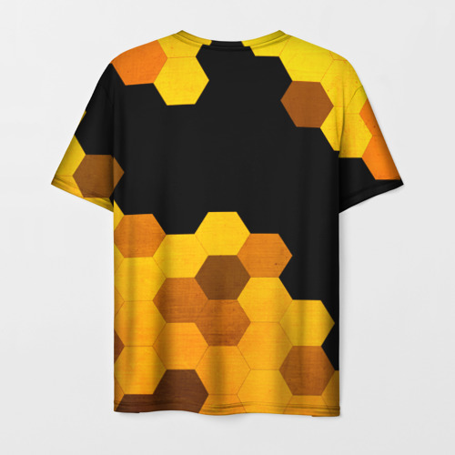 Мужская футболка 3D Fiat - gold gradient: символ сверху, цвет 3D печать - фото 2