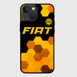 Чехол для iPhone 13 mini Fiat - gold gradient: символ сверху