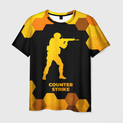 Мужская футболка 3D Counter Strike - gold gradient