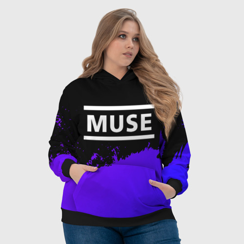 Женская толстовка 3D Muse purple grunge, цвет 3D печать - фото 6