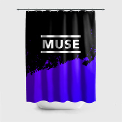 Штора 3D для ванной Muse purple grunge