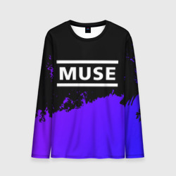 Мужской лонгслив 3D Muse purple grunge