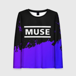 Женский лонгслив 3D Muse purple grunge